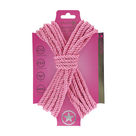 Bondage-Seil aus Polyester Rosa 10 m