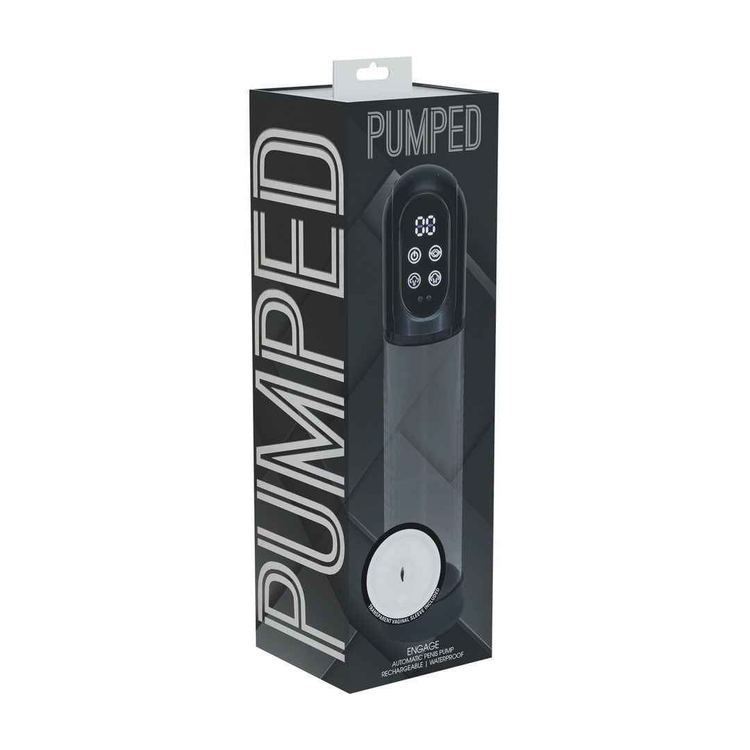 Penispumpe Engage automatisch wasserdicht mit Masturbator Schwarz