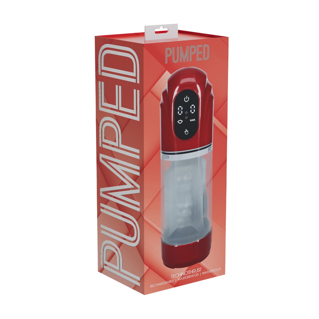 Masturbator-Pumpe Technothrust automatisch wasserdicht Rot