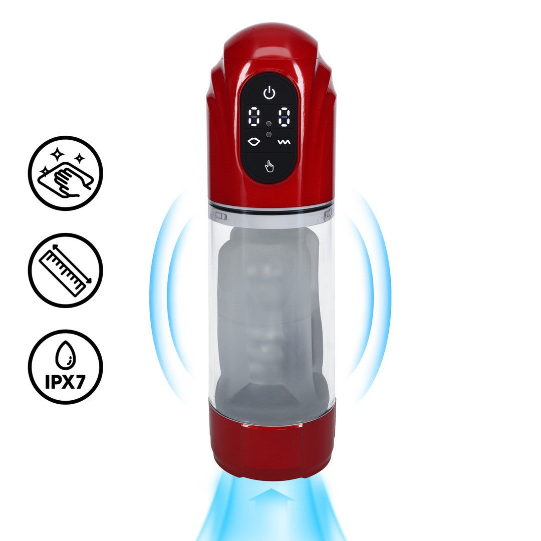 Masturbator-Pumpe Technothrust automatisch wasserdicht Rot