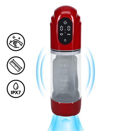 Masturbator-Pumpe Technothrust automatisch wasserdicht Rot