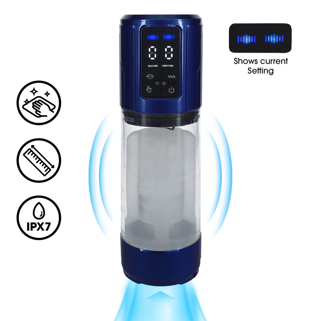 Masturbator-Pumpe Ultralift automatisch wasserdicht Blau