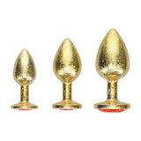 Analplug-Set Milan aus Metall 3-teilig Gold 3,2 x Ø 2,8 cm