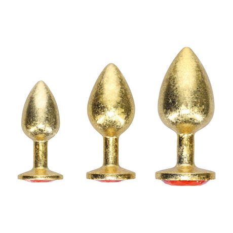 Analplug-Set Milan aus Metall 3-teilig Gold 3,2 x Ø 2,8 cm