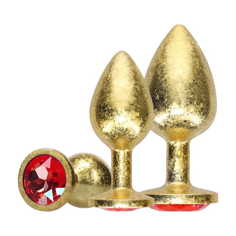 Analplug-Set Milan aus Metall 3-teilig Gold 3,2 x Ø 2,8 cm
