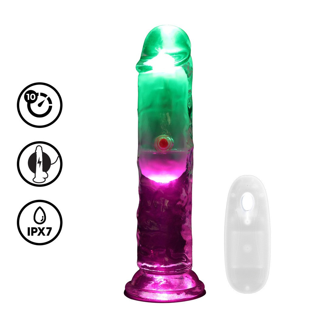 Realistischer Vibrator mit LED und Fernbedienung 15 cm