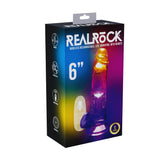 Realistischer Vibrator mit LED und Hoden 15 cm