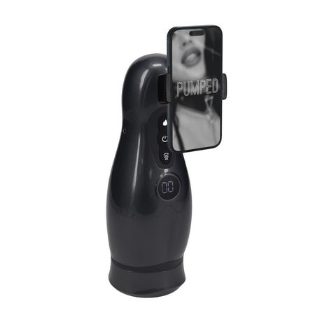Masturbator-Pumpe Virtuo mit Saugfunktion, Vibration und Handyhalterung Schwarz