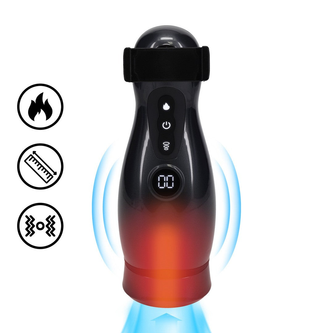 Masturbator-Pumpe Virtuo mit Saugfunktion, Vibration und Handyhalterung Schwarz