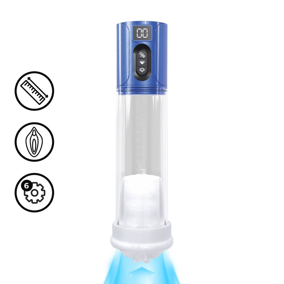Masturbator-Pumpe Maxlift mit 7 Saugfunktionen Blau