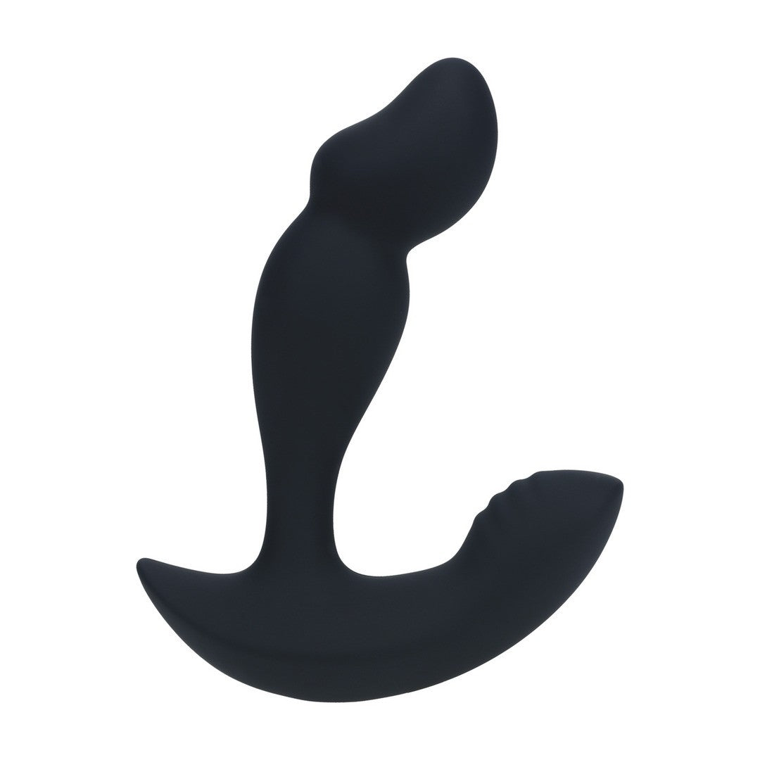 Prostata-Vibrator aus Flüssigsilikon mit zwei Motoren und Fernbedienung Schwarz Modell 2