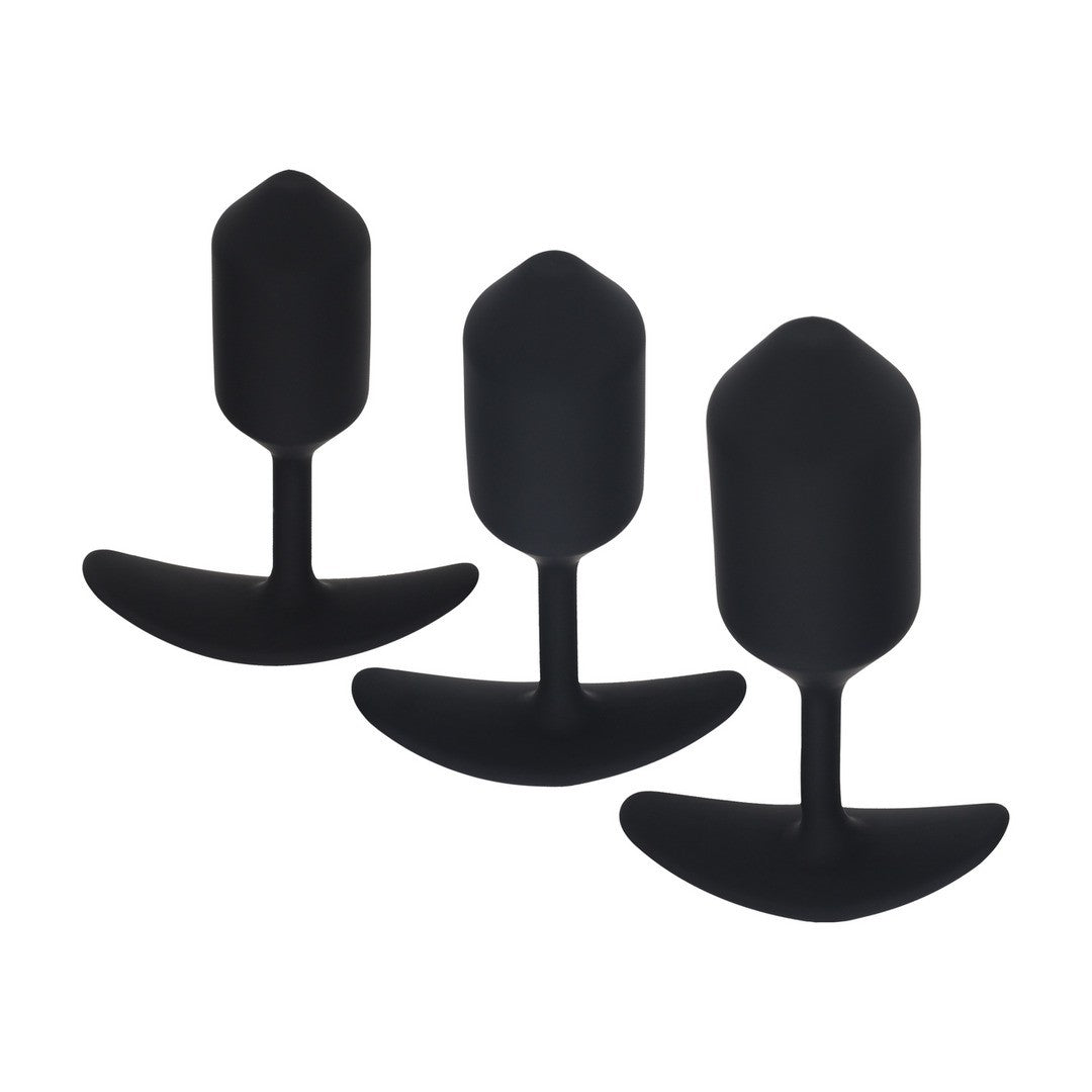 Analplug-Trainingsset aus Silikon mit Gewichten 3-teilig Schwarz
