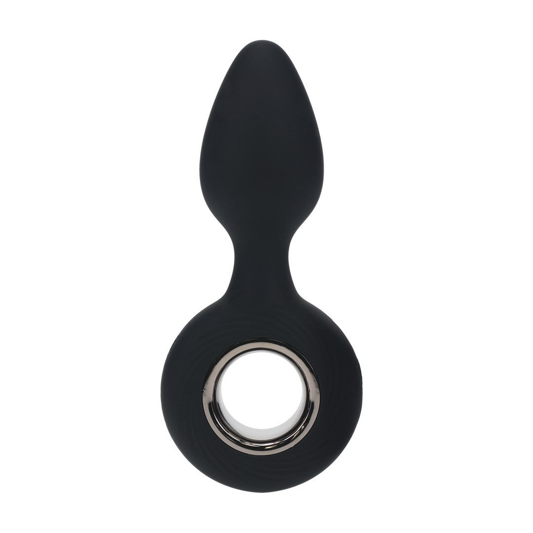 Analvibrator aus Silikon mit Schlaufe Schwarz