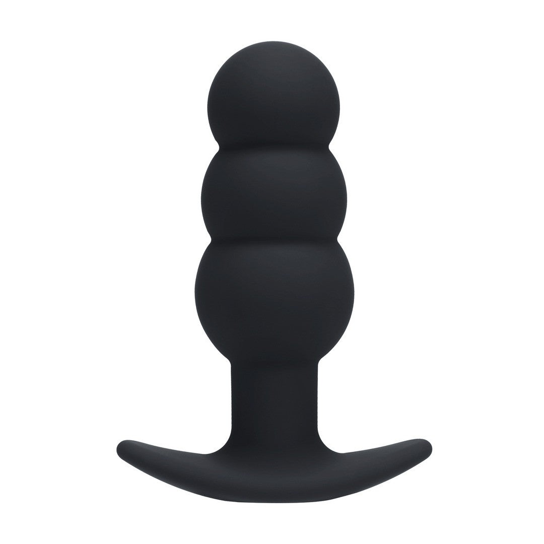 Analvibrator aus Silikon mit drei Kugeln Schwarz