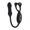 Prostata-Vibrator mit Stoßfunktion und Penisring Tri O aus Silikon Schwarz 36,5 cm
