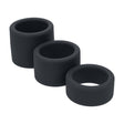 Hodenring-Set aus Flüssigsilikon 3-teilig Schwarz S/M/L