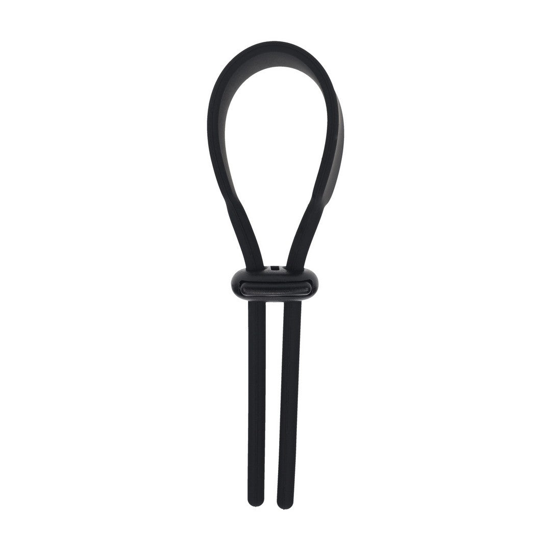 Penisring aus Silikon verstellbar Schwarz