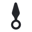 Analplug aus Silikon mit Zugring Schwarz S 7 x 2,8 cm