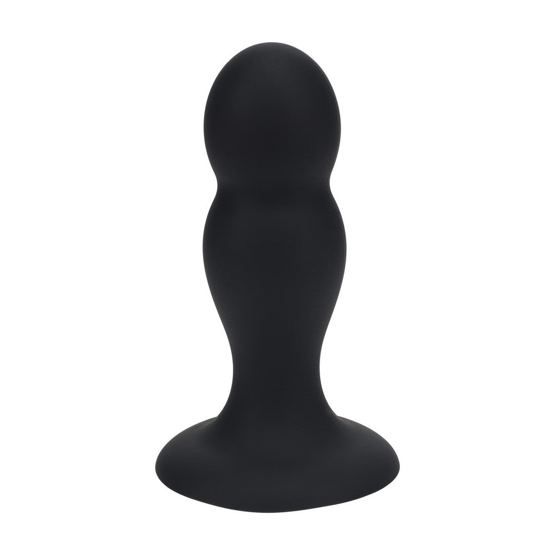 Analplug aus Flüssigsilikon mit zwei Rasselkugeln Schwarz M