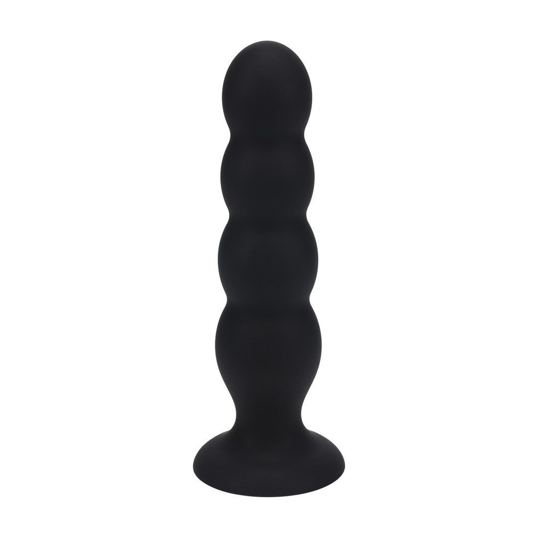 Analplug aus Silikon mit vier Rasselkugeln Schwarz XL