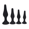 Analplug-Set Slim aus Silikon 4-teilig Schwarz S/M/L/XL