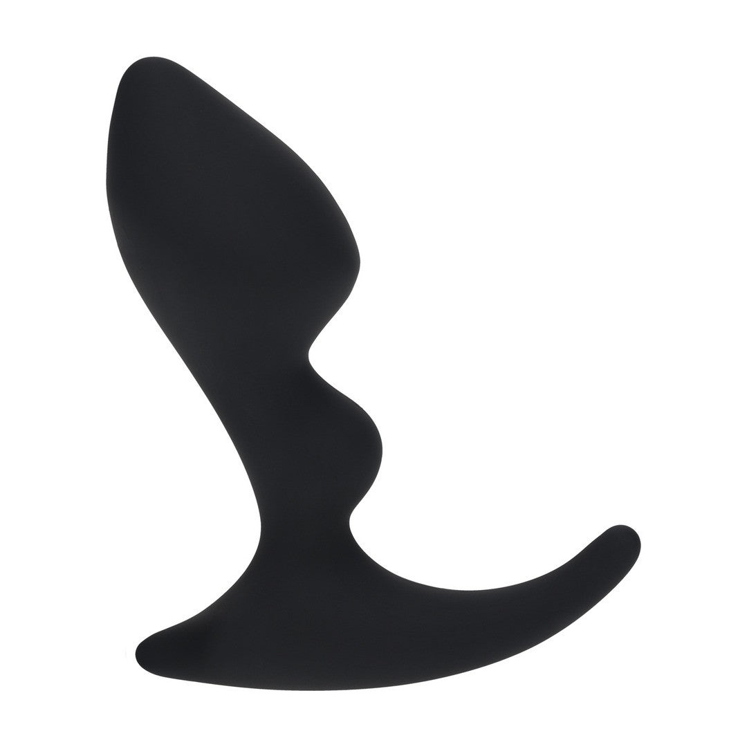 Prostata-Stimulator aus Silikon mit doppelten Rillen Schwarz