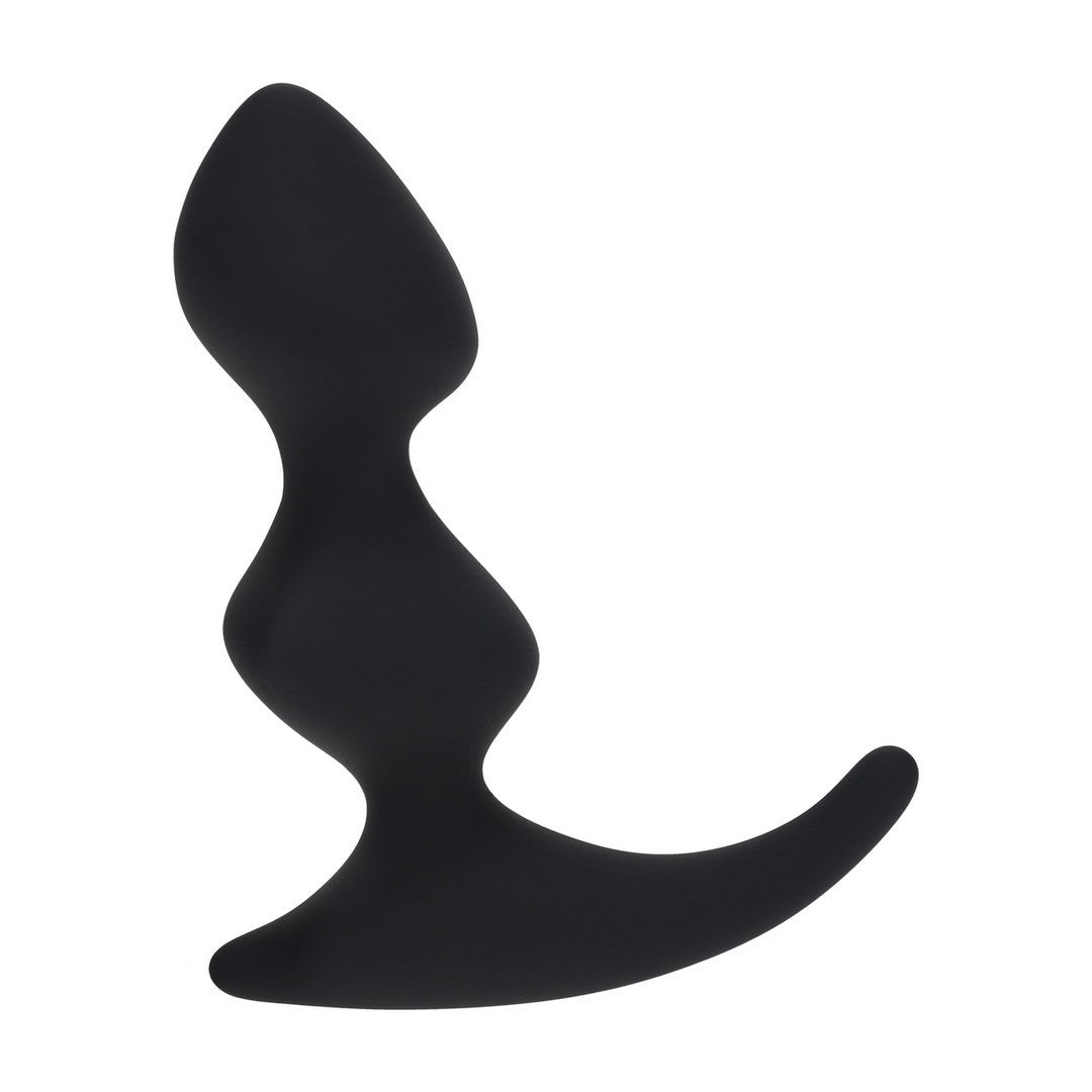 Prostata-Stimulator aus Silikon mit doppelten Rillen Schwarz Modell 2
