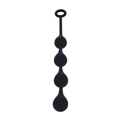 Anal Beads in Silicone Teardrop-Shaped Black M 30 x 3 cm