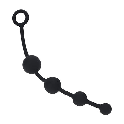 Anal Beads in Silicone Curved Black 26 x 3.5 cm