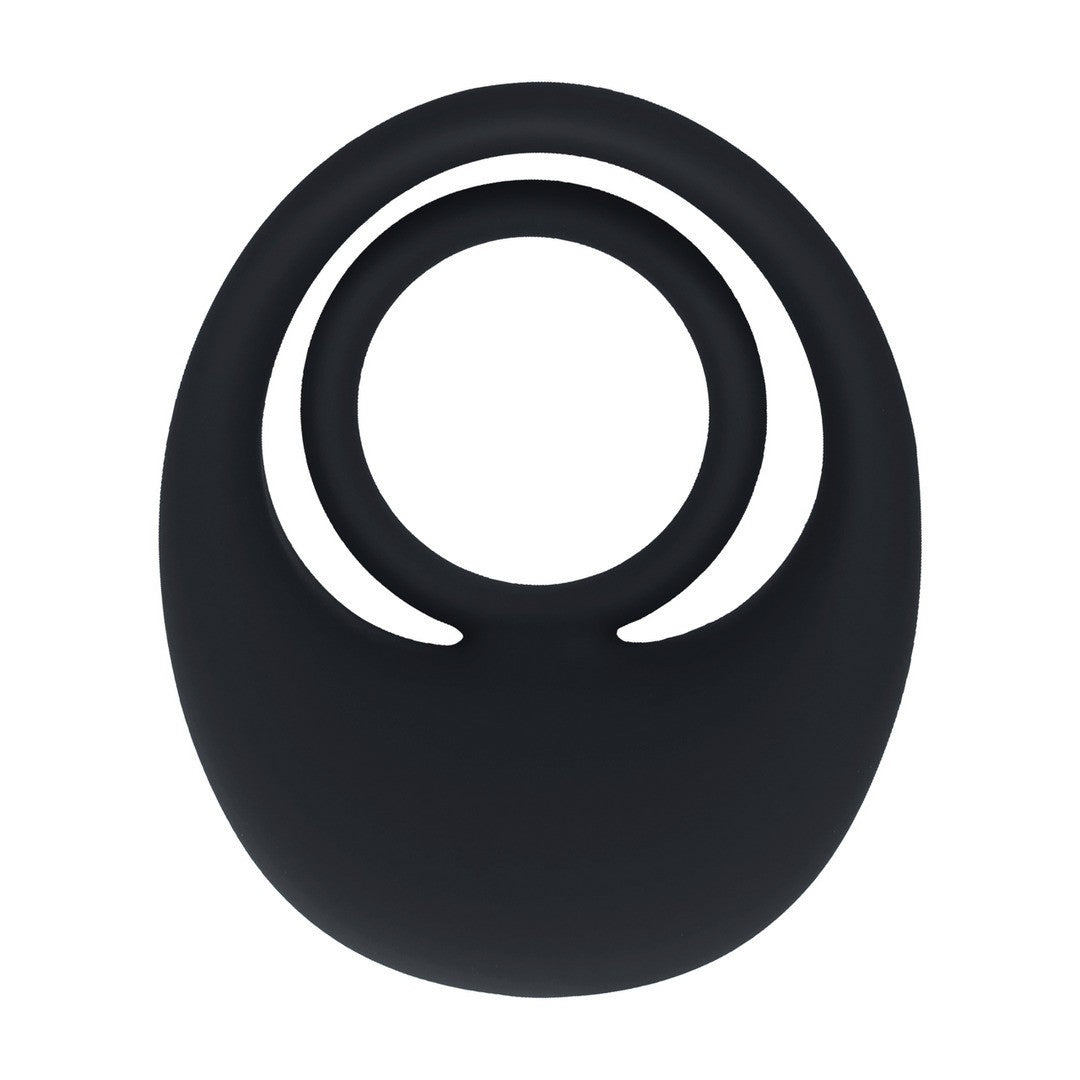 Hodenring aus Flüssigsilikon mit Vibration Schwarz