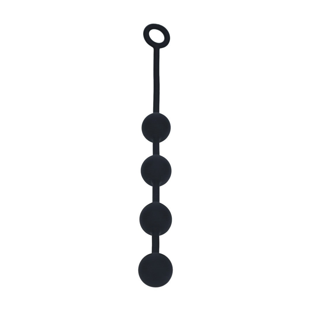 Analkette aus Silikon rund Schwarz L Ø 4 cm