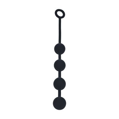 Anal Beads in Silicone Round Black L 39.5 x 4 cm