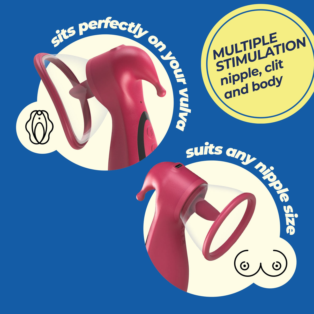 Auflegevibrator Saci mit Saugfunktion Transparent