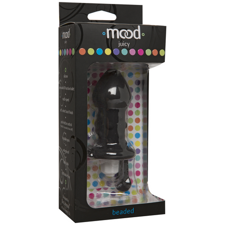 Analplug Juicy mit Perlen Schwarz 11,7 x Ø 3,8 cm