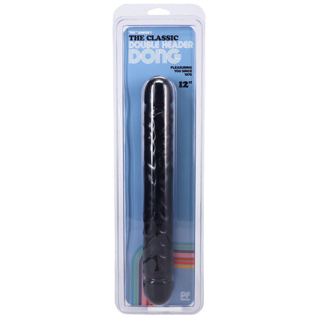 Doppeldildo geädert Schwarz 30,5 cm