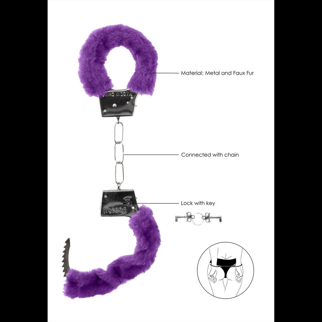 Plüsch-Handschellen Lila