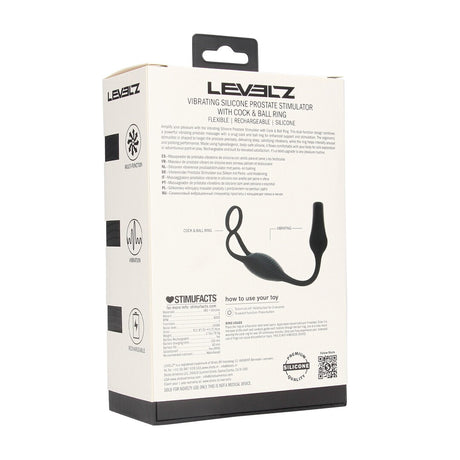 Prostata-Vibrator aus Silikon mit Hodenring Schwarz Modell 2