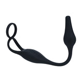 Prostata-Vibrator aus Silikon mit Hodenring Schwarz Modell 2