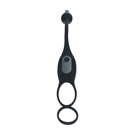 Prostata-Vibrator aus Silikon mit Hodenring Schwarz Modell 2