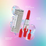 Lippenstift-Vibrator Angel mit 4 Aufsätzen Transparent