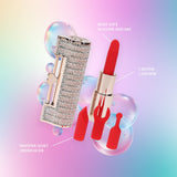 Lippenstift-Vibrator Angel mit 4 Aufsätzen Rosa