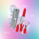 Lippenstift-Vibrator Tiffany mit 4 Aufsätzen Blau