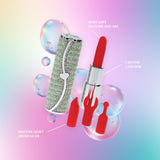 Lippenstift-Vibrator Candy mit 4 Aufsätzen Grün