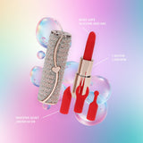 Lippenstift-Vibrator Candy mit 4 Aufsätzen Rosa