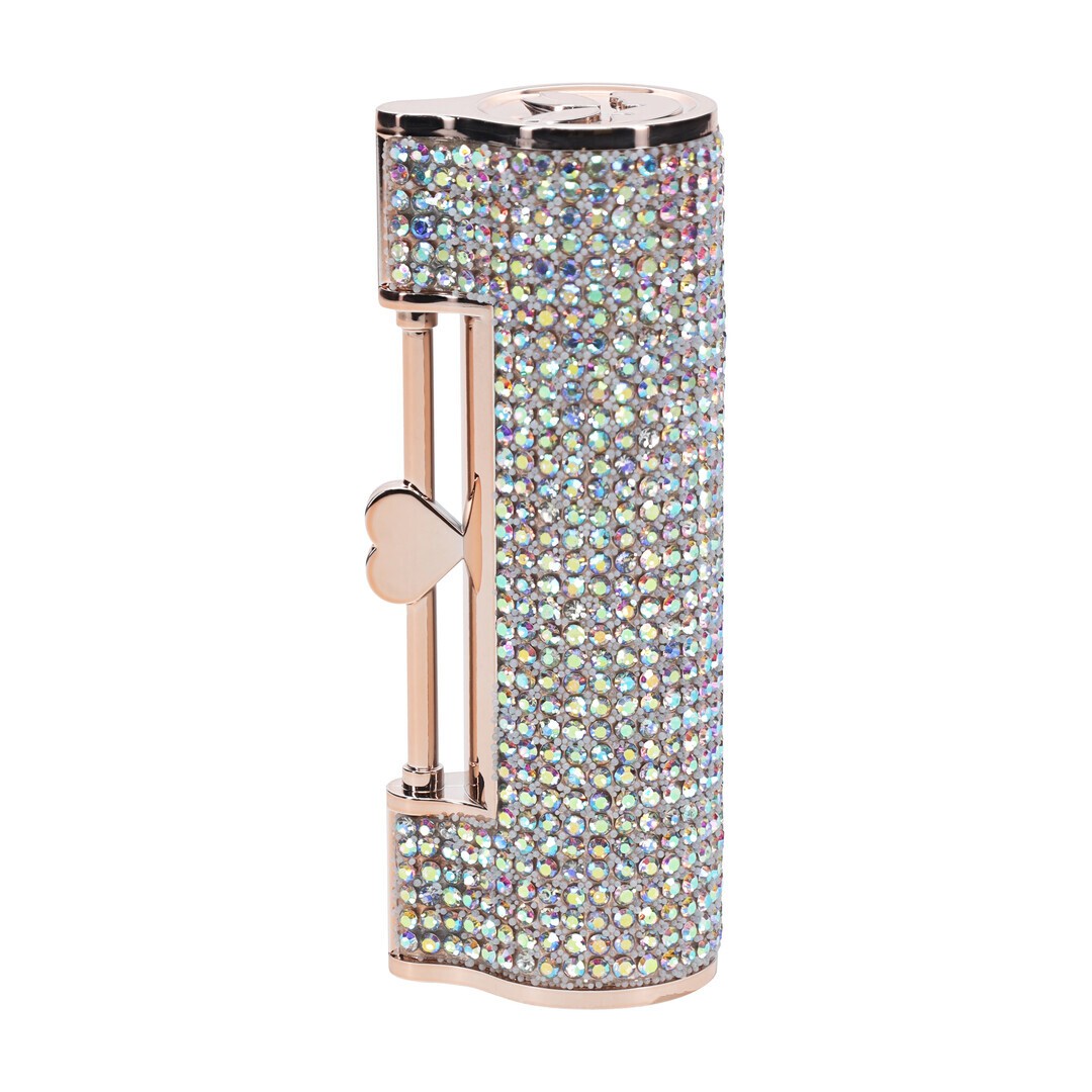 Lippenstift-Vibrator Diamond mit 4 Aufsätzen Irisierend