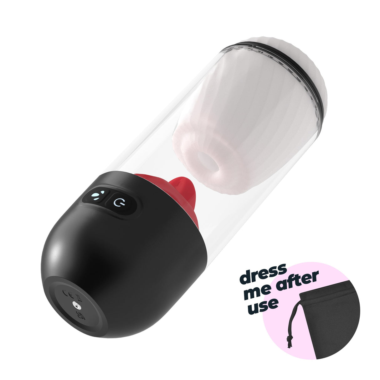 Masturbator Slurpy 2-in-1 abnehmbar Schwarz