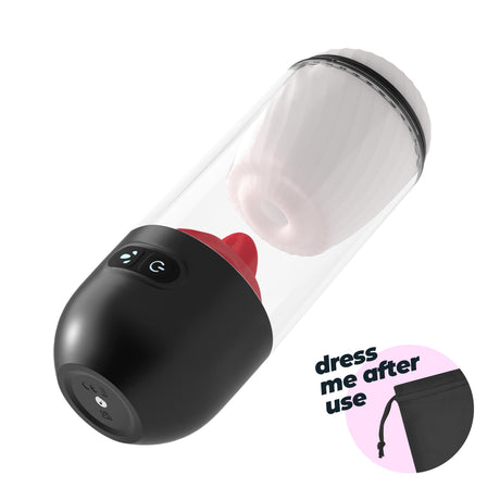 Masturbator Slurpy 2-in-1 abnehmbar Schwarz