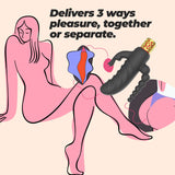 Vibrator Romanov mit abnehmbarer Silikonhülle Schwarz