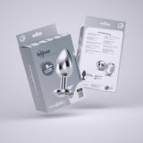 Analplug Bijou mit Schmuckstein und Samtbeutel Transparent 8 x Ø 4,1 cm