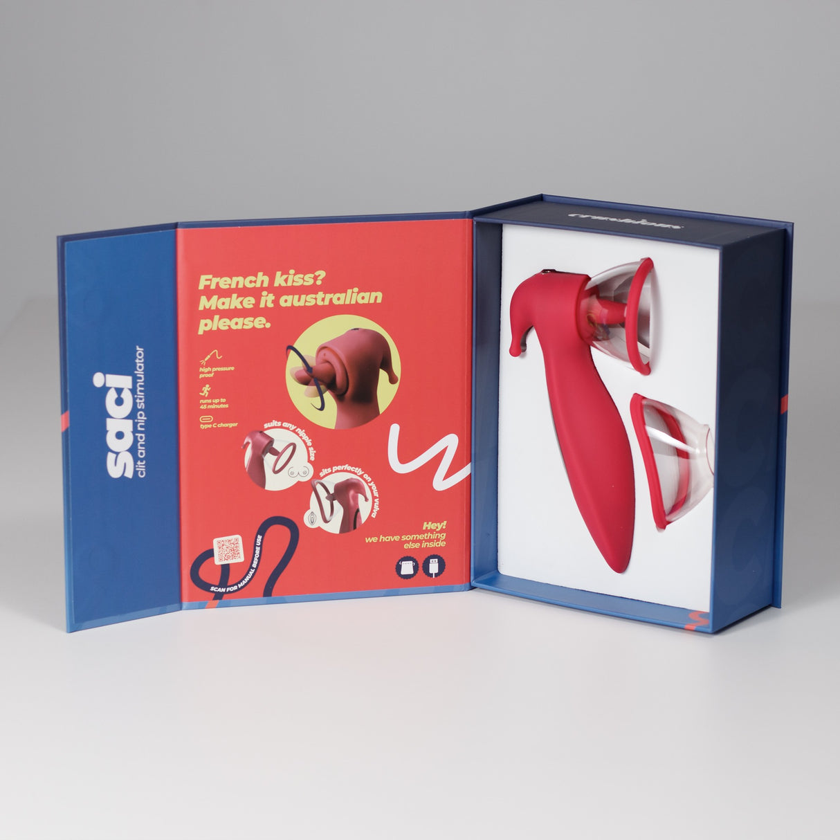 Auflegevibrator Saci mit Saugfunktion Transparent